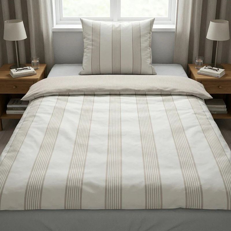 Bettwäsche Satin LINA Taupe 155 x 220 cm und 80 x 80 cm