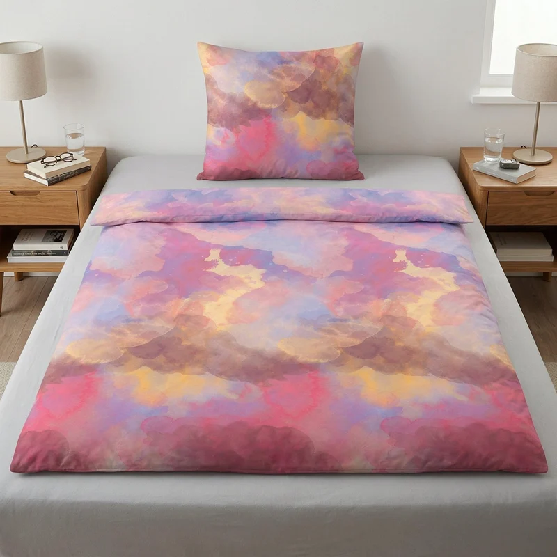 Bettwäsche Satin SOLERO Multicolor 155 x 220 cm und 80 x 80 cm