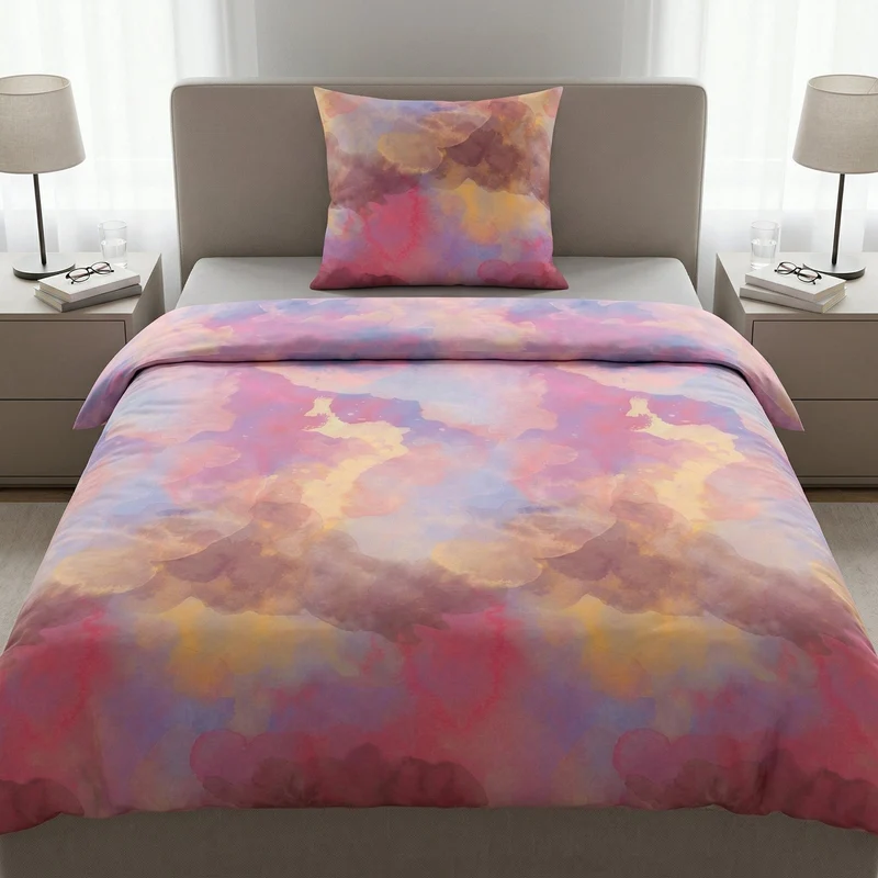Bettwäsche Satin SOLERO Multicolor 135 x 200 cm und 80 x 80 cm