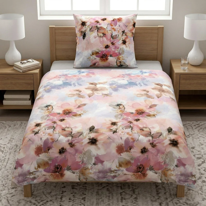 Bettwäsche Satin AMARIS Multicolor 155 x 220 cm und 80 x 80 cm