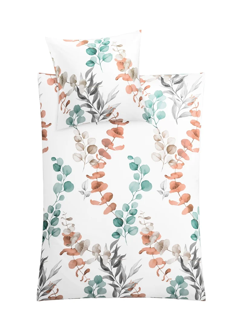 Bettwäsche Satin FABALES Eucalyptus 155 x 220 cm und 80 x 80 cm