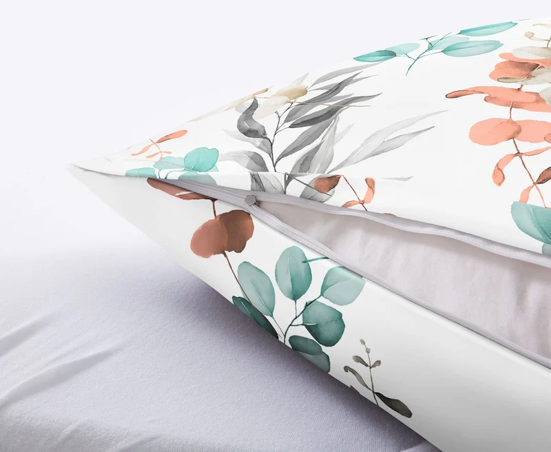 Bettwäsche Satin FABALES Eucalyptus 155 x 220 cm und 80 x 80 cm