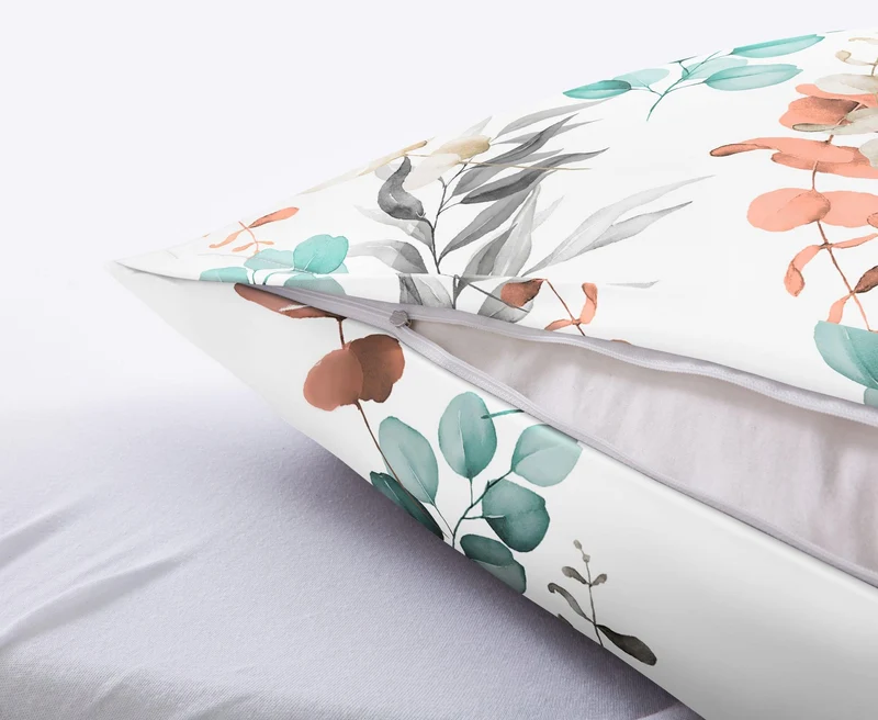 Bettwäsche Satin FABALES Eucalyptus 135 x 200 cm und 80 x 80 cm