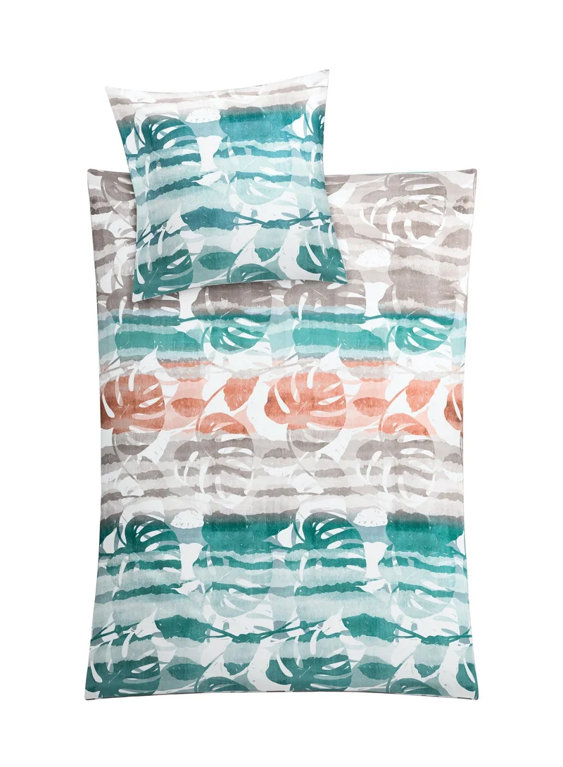 Bettwäsche Satin JILL Aqua 135 x 200 cm und 80 x 80 cm