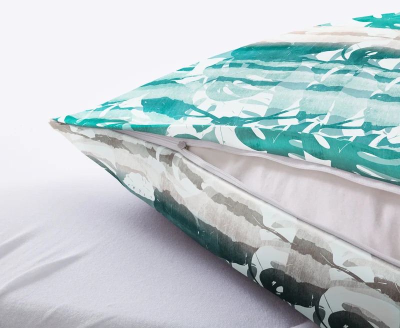 Bettwäsche Satin JILL Aqua 135 x 200 cm und 80 x 80 cm