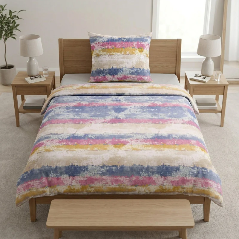 Bettwäsche Satin JARVEN Multicolor 155 x 220 cm und 80 x 80 cm