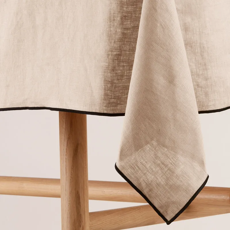 Nappe carrée CARLINA sable et bourdon noir