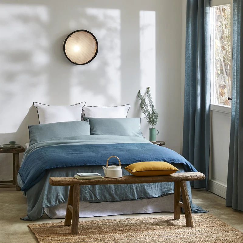 Lot de 2 taies d'oreiller CARLINA vert de gris et bourdon noir