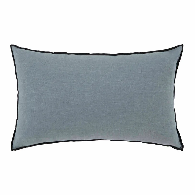 Lot de 2 taies d'oreiller CARLINA vert de gris et bourdon noir