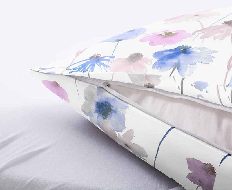 Bettwäsche Satin SVEA Flieder 135 x 200 cm und 80 x 80 cm