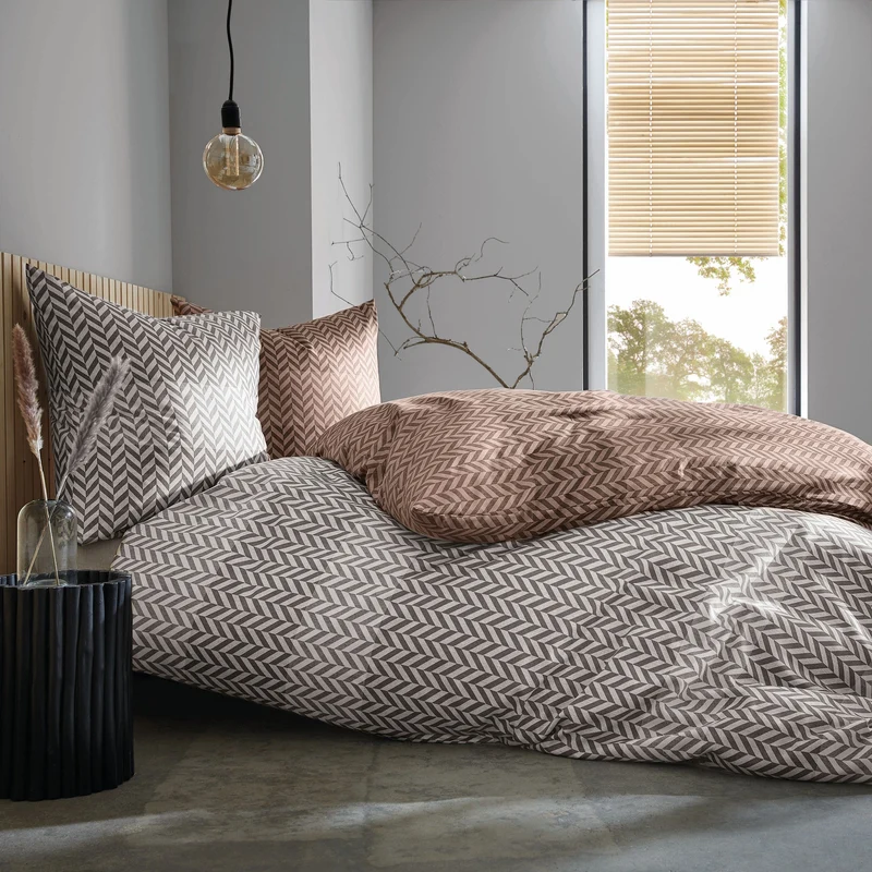 Bettwäsche Satin COSY Grau 155 x 220 cm und 80 x 80 cm