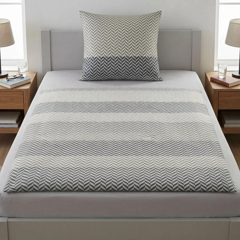 Bettwäsche Satin COSY Grau 155 x 220 cm und 80 x 80 cm