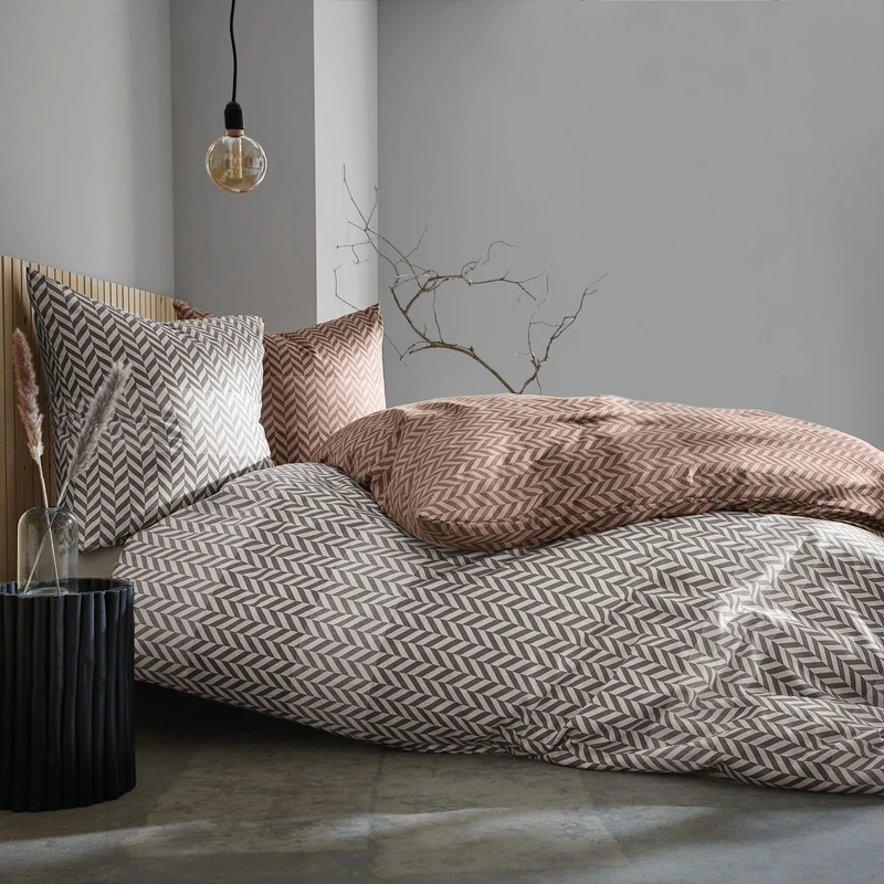Bettwäsche Satin COSY Grau 135 x 200 cm und 80 x 80 cm