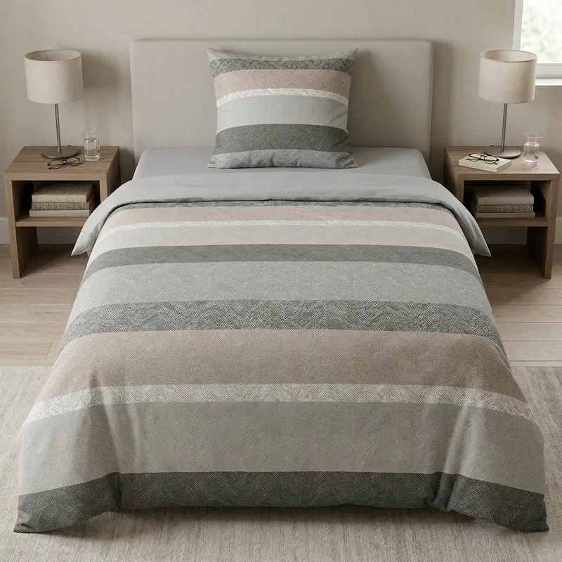 Bettwäsche Satin GWEN Taupe 135 x 200 cm und 80 x 80 cm