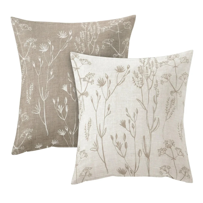 Bettwäsche Satin SAVANNAH Taupe 155 x 220 cm und 80 x 80 cm