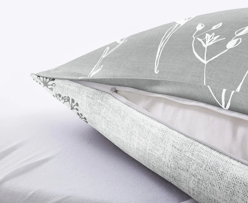 Bettwäsche Satin SAVANNAH Grau 135 x 200 cm und 80 x 80 cm