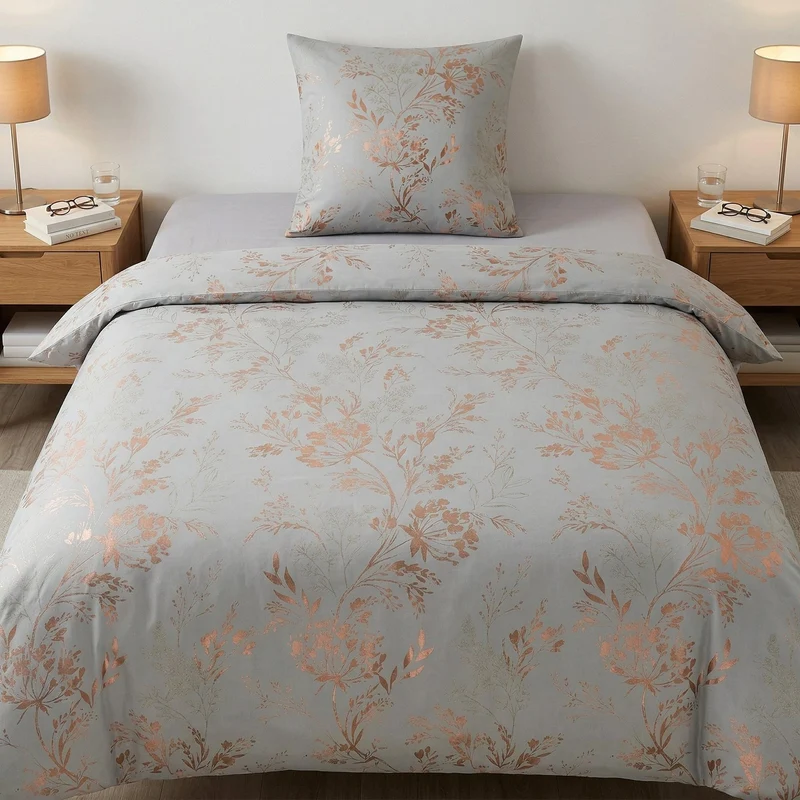 Bettwäsche Satin KATE Silbergrau 135 x 200 cm und 80 x 80 cm