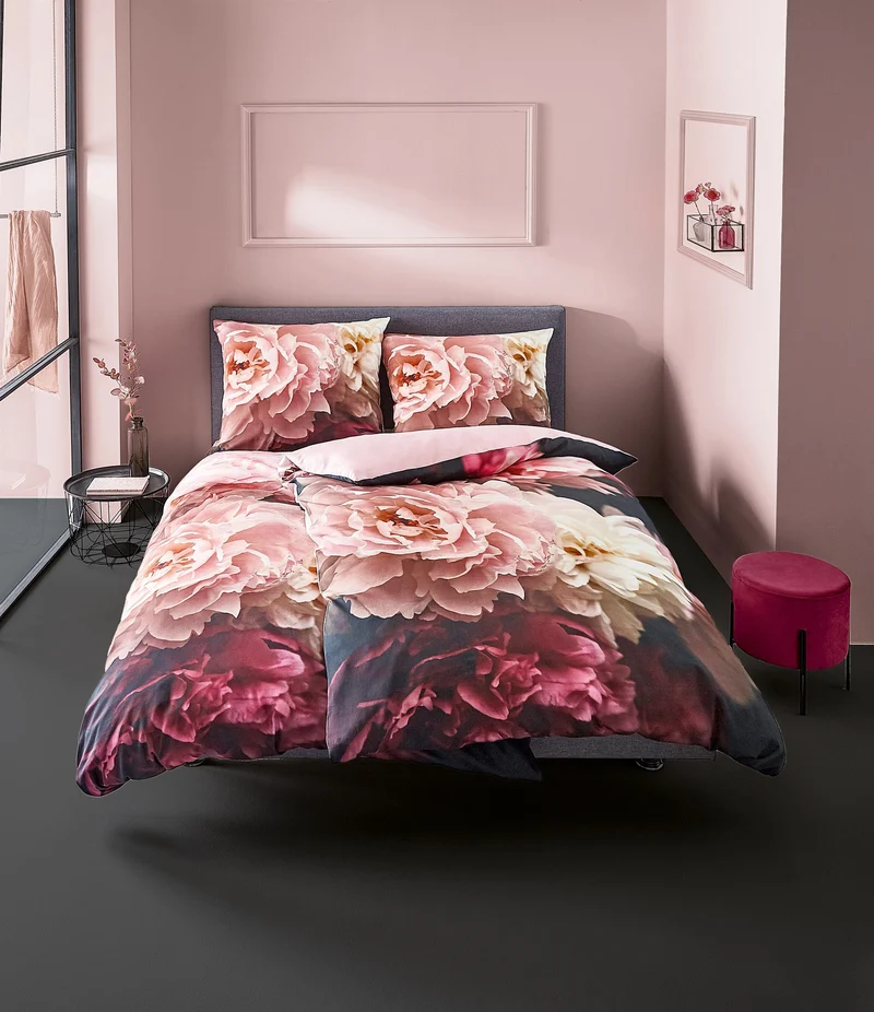 Bettwäsche Satin ROSEMARIE Bordeaux 155 x 220 cm und 80 x 80 cm