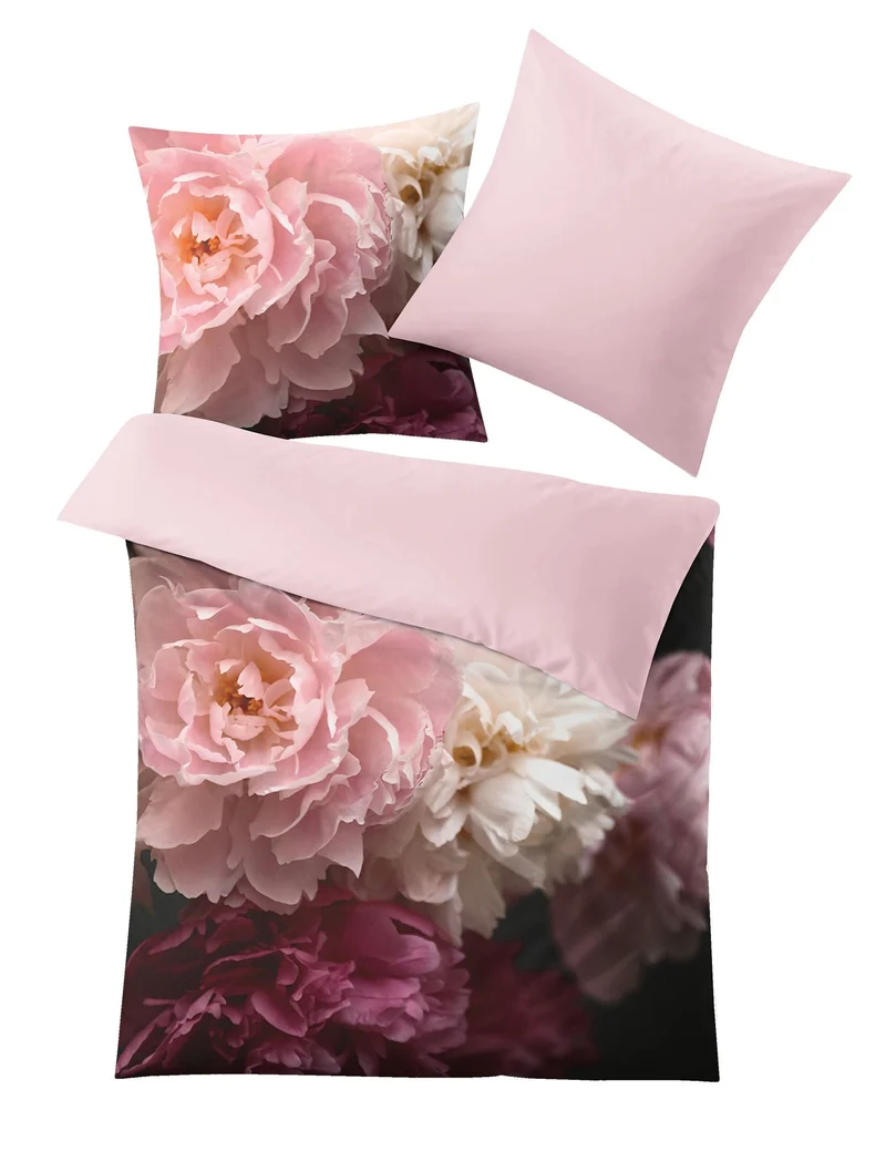 Bettwäsche Satin ROSEMARIE Bordeaux 135 x 200 cm und 80 x 80 cm