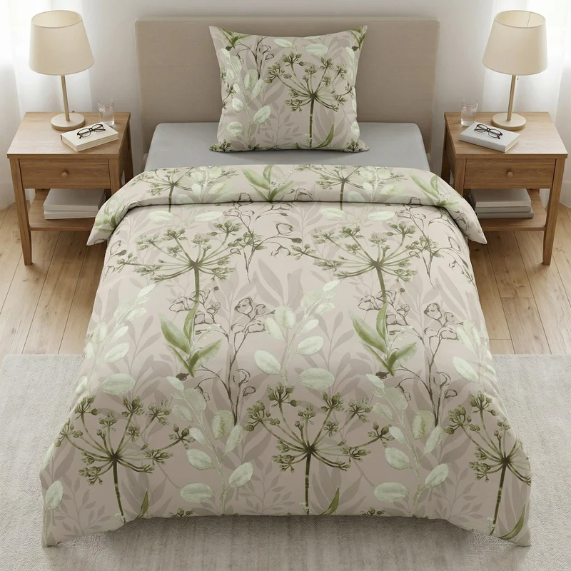 Bettwäsche Satin LUKARDIS Dill 135 x 200 cm und 80 x 80 cm