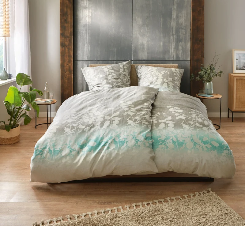 Bettwäsche Satin CALMARO Multicolor 155 x 220 cm und 80 x 80 cm
