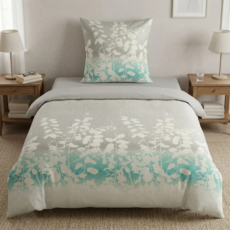 Bettwäsche Satin CALMARO Multicolor 155 x 220 cm und 80 x 80 cm