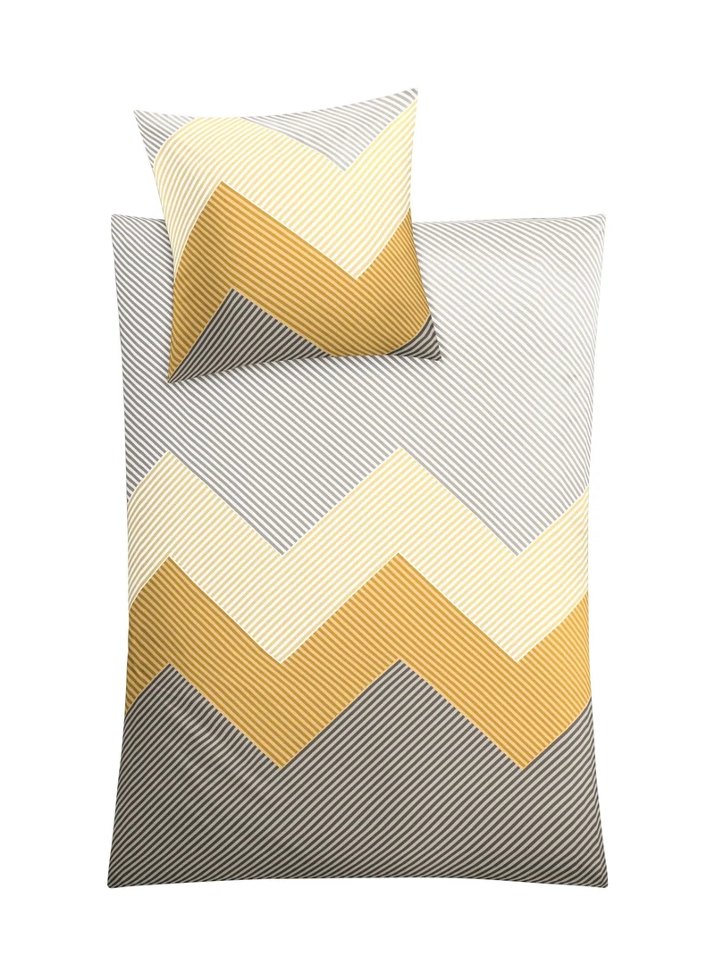 Bettwäsche Satin LYKKE Goldgelb 155 x 220 cm und 80 x 80 cm