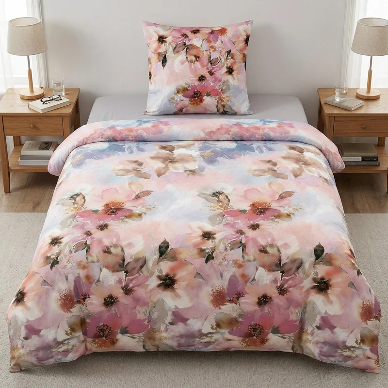 Bettwäsche Satin AMARIS Multicolor 135 x 200 cm und 80 x 80 cm