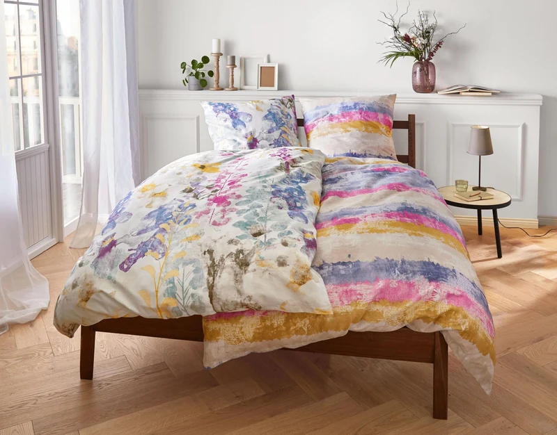 Bettwäsche Satin ALCEA Multicolor 135 x 200 cm und 80 x 80 cm
