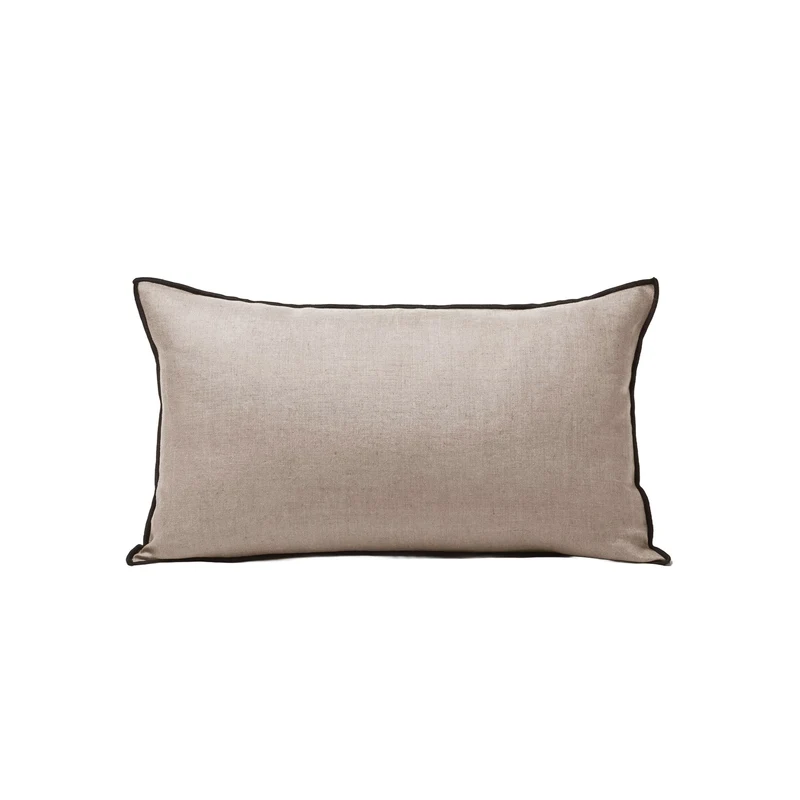Housse de coussin CARLINA ficelle et bourdon noir