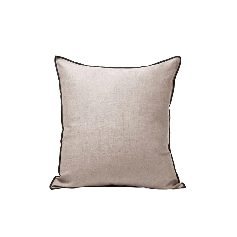 Housse de coussin CARLINA ficelle et bourdon noir