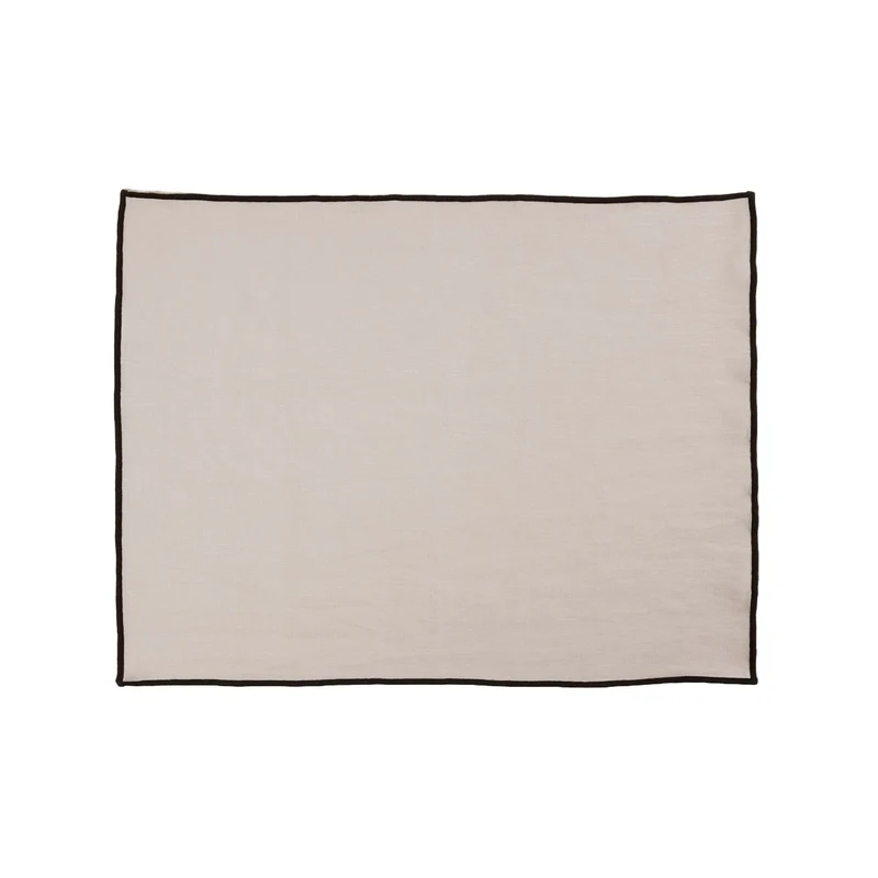 Set de table CARLINA ficelle et bourdon noir