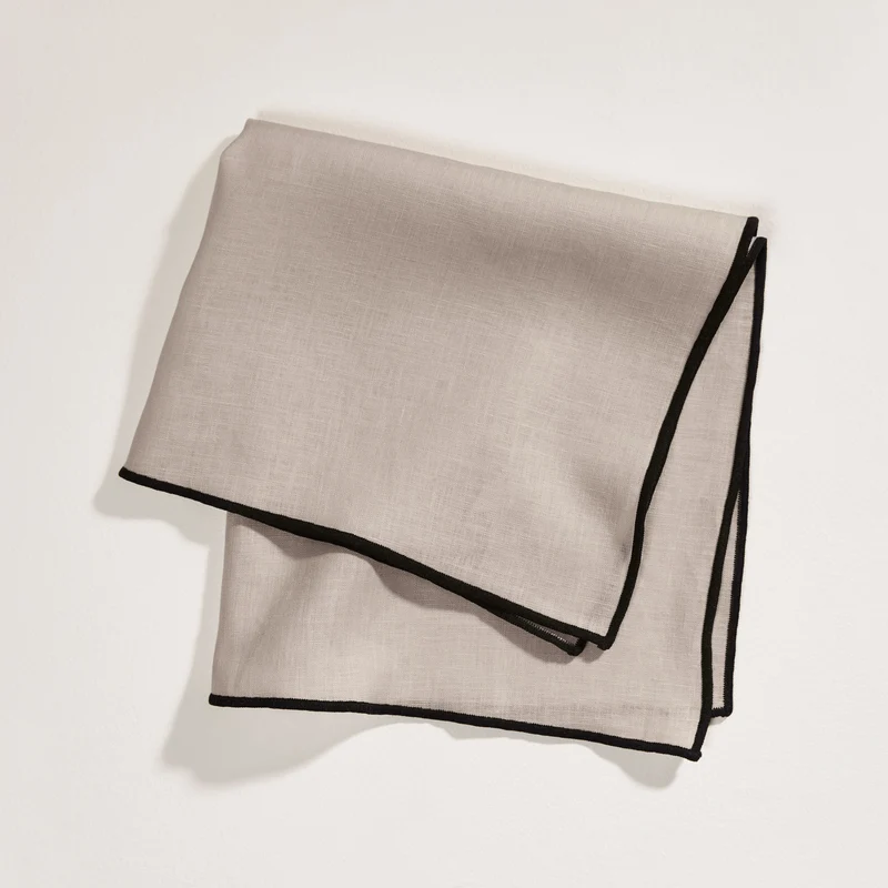 Serviette de table CARLINA ficelle et bourdon noir
