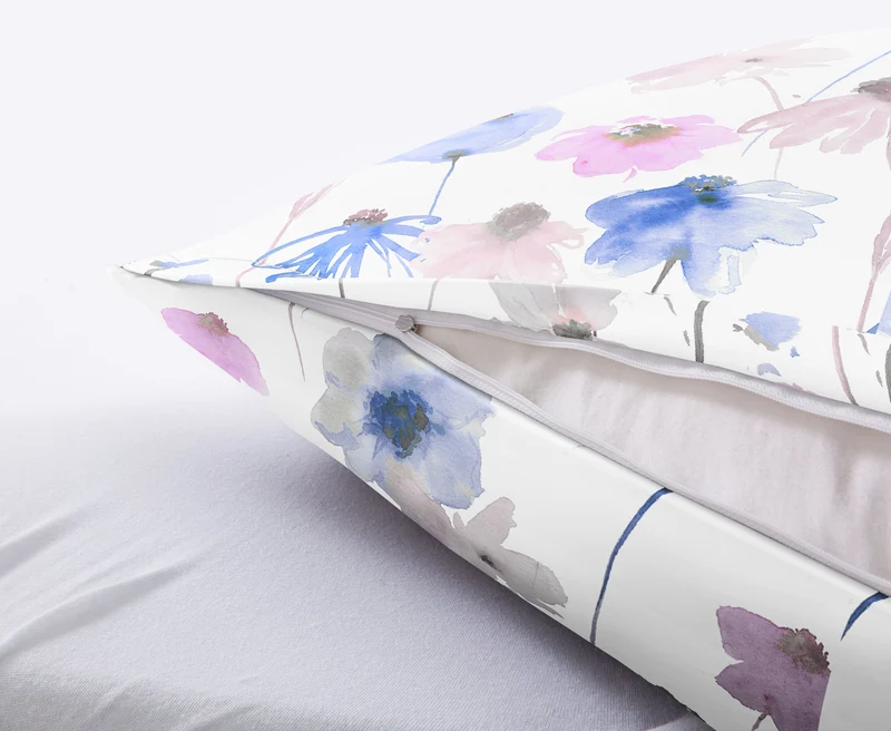 Bettwäsche Satin SVEA Flieder 155 x 220 cm und 80 x 80 cm