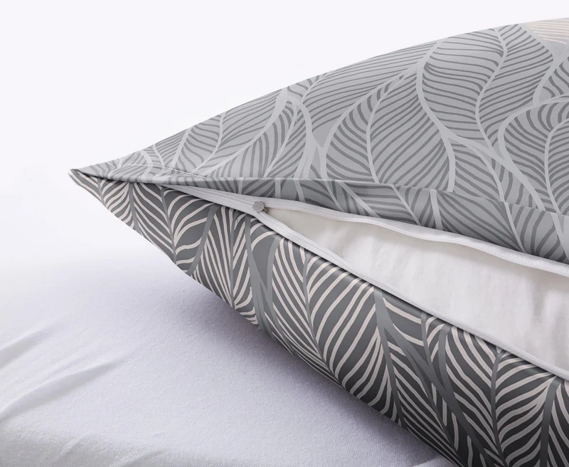 Bettwäsche Satin JAMIRO Grau 155 x 220 cm und 80 x 80 cm