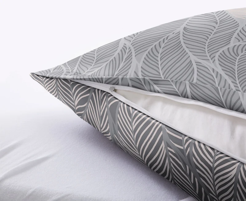 Bettwäsche Satin JAMIRO Grau 135 x 200 cm und 80 x 80 cm