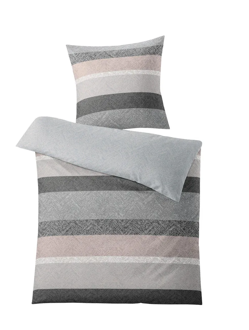 Bettwäsche Satin GWEN Taupe 155 x 220 cm und 80 x 80 cm