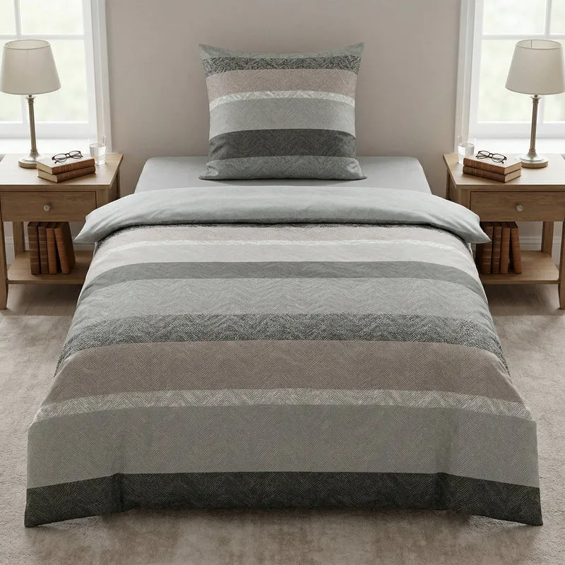 Bettwäsche Satin GWEN Taupe 155 x 220 cm und 80 x 80 cm