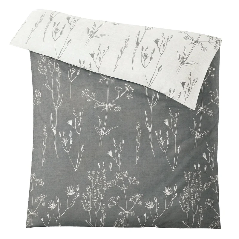 Bettwäsche Satin SAVANNAH Grau 155 x 220 cm und 80 x 80 cm