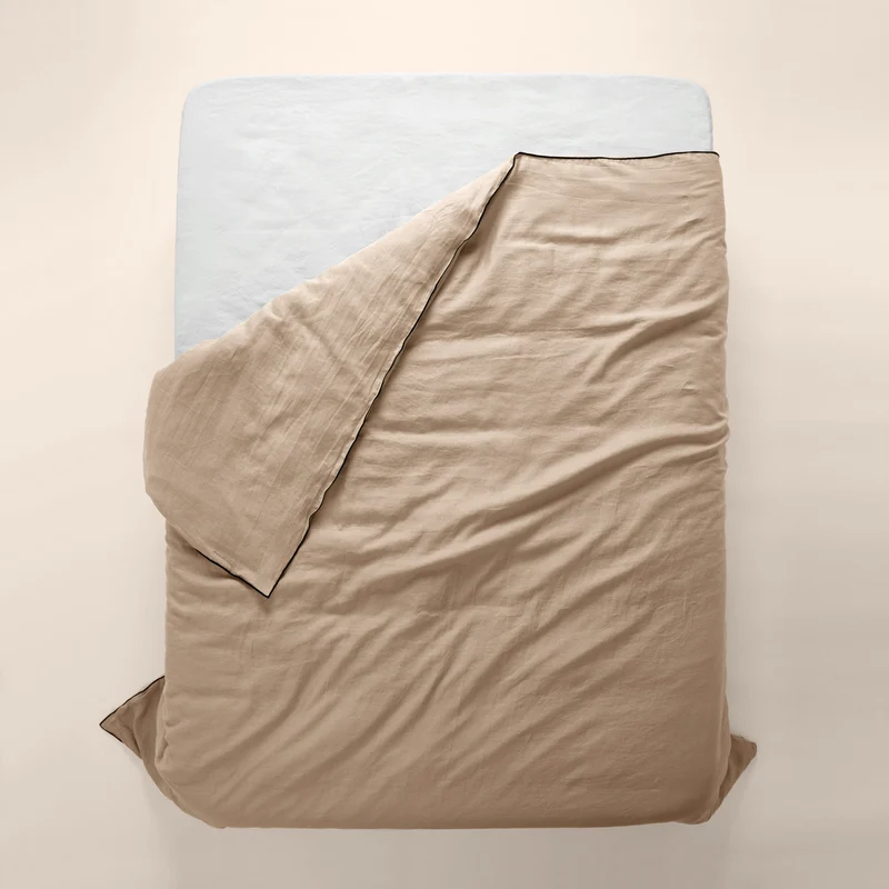 Housse de couette CARLINA sable et bourdon noir