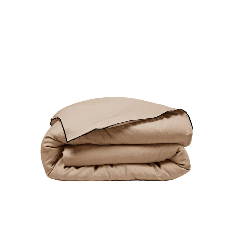 Housse de couette CARLINA sable et bourdon noir
