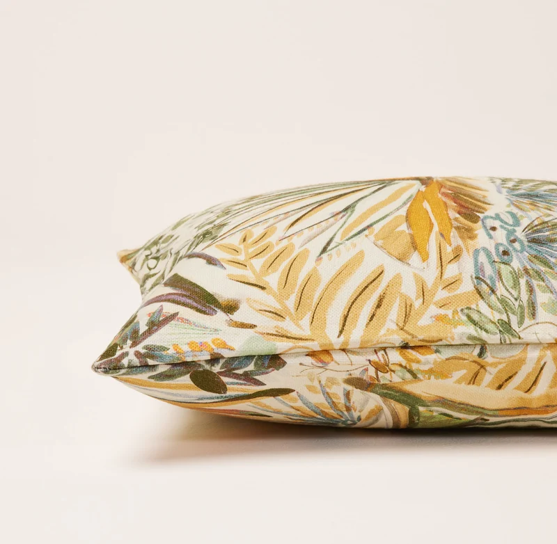 Housse de coussin AQUARELA ivoire et pastel