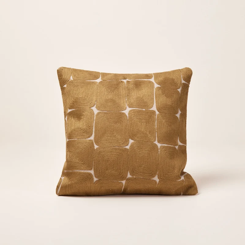 Housse de coussin KARTY naturel jaune doré