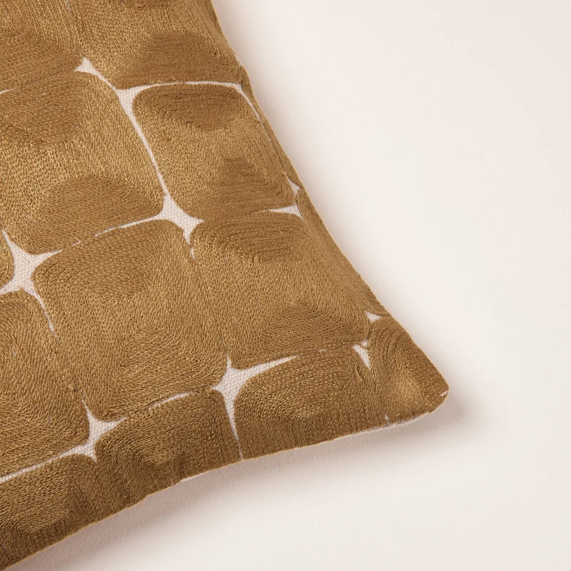 Housse de coussin KARTY naturel jaune doré