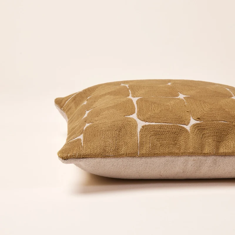 Housse de coussin KARTY naturel jaune doré