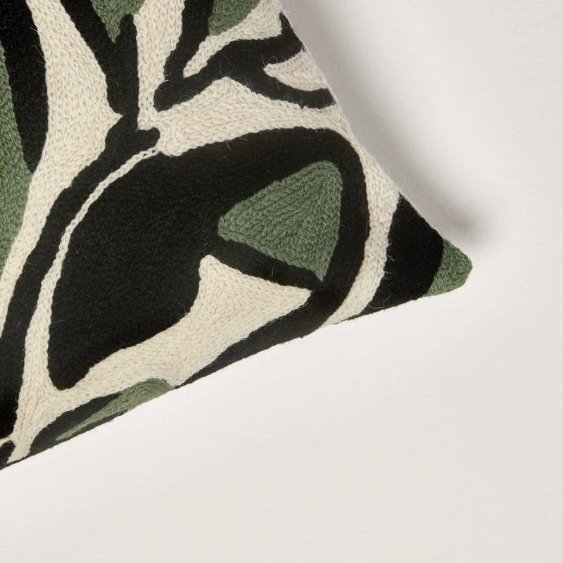 Housse de coussin PHEODORA ivoire et sauge