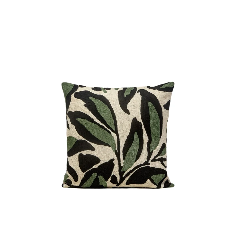 Housse de coussin PHEODORA ivoire et sauge