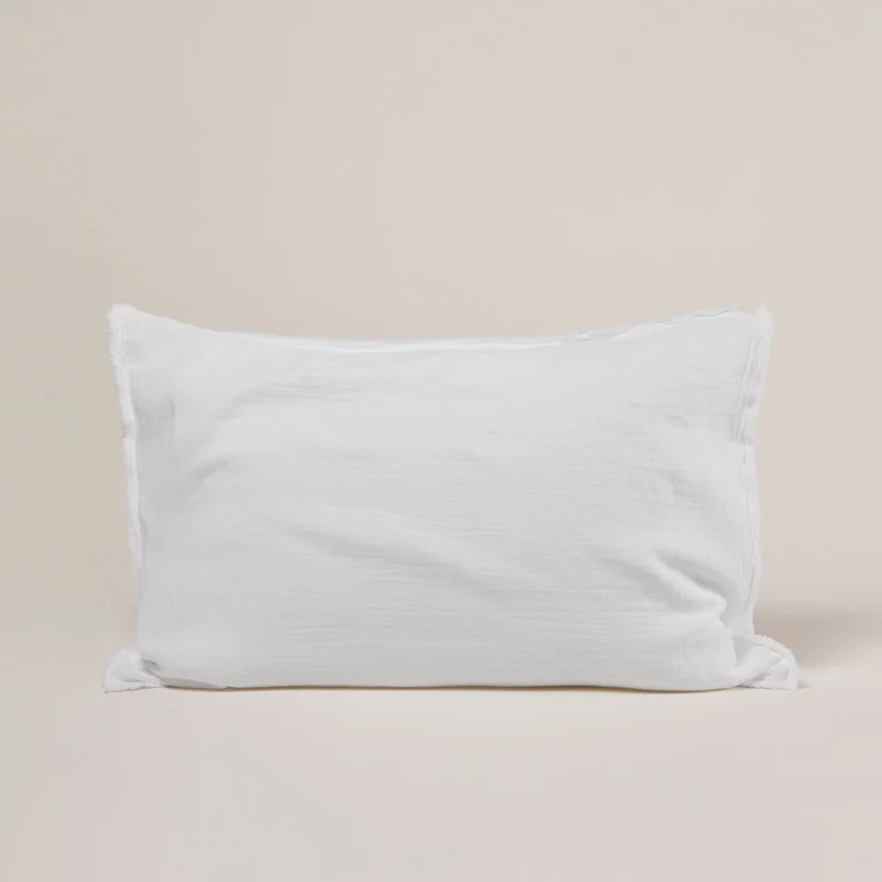 Lot de 2 taies d'oreiller LOU blanc coton