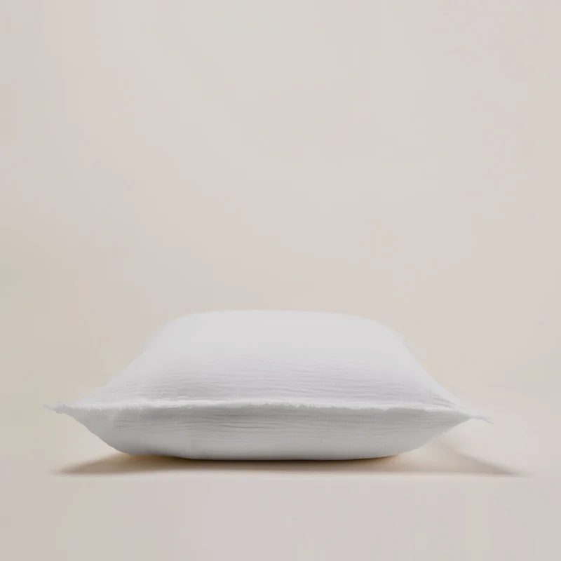 Lot de 2 taies d'oreiller LOU blanc coton