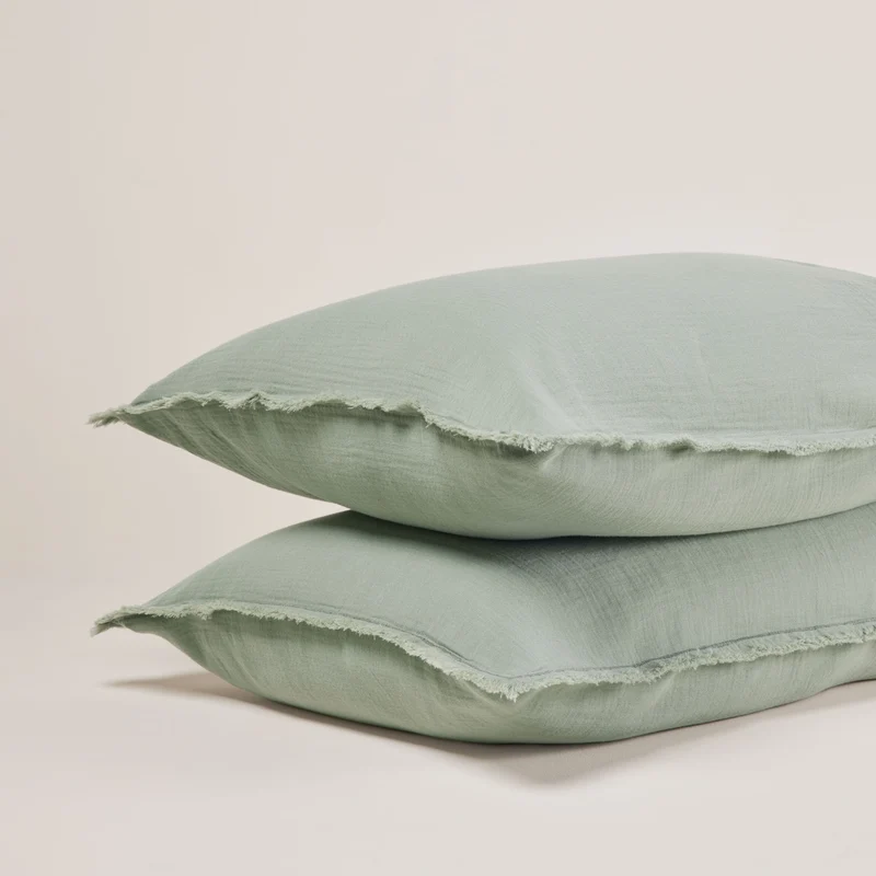 Lot de 2 taies d'oreiller LOU sauge